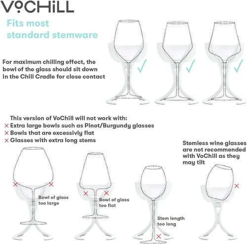Miniatura 5 de VoChill Enfriador de copas de vino con tallo Fabricado en Estados Unidos Herramienta de vino radicalmente genial – mantiene el vino