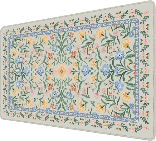 Miniatura 24 de iCasso Alfombrilla de mouse estética pequeña con diseño floral, mini alfombrilla de mouse portátil rosa, antideslizante y cómoda, de tela para mouse