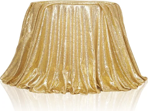 Miniatura 85 de PartyDelight Mantel de lentejuelas redondo de 50 pulgadas, color dorado claro, adorno de mesa para decoración de bodas, fiestas, cumpleaños