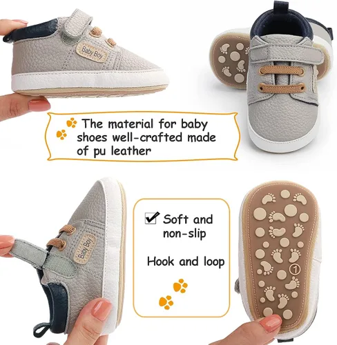 Miniatura 3 de BENHERO - Zapatos Oxford para bebés niños y niñas mocasines de suela suave y piel sintética tenis de suela de goma anti-deslizantes tenis para bebés