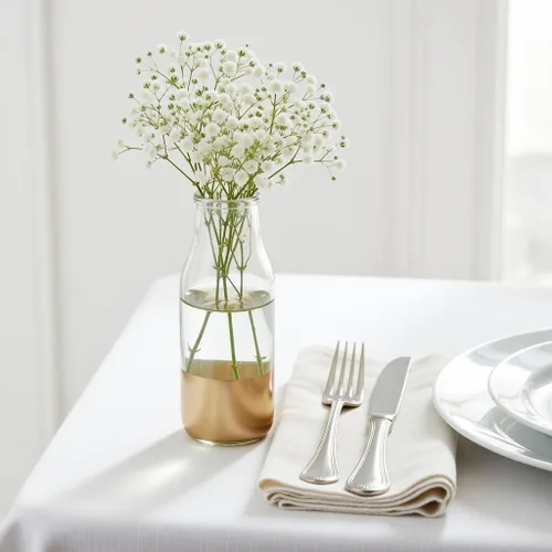 Miniatura 5 de Hosley Juego de 12 jarrones pequeños de cristal dorado de 5.5 pulgadas a granel para tallos individuales, decoración de centro de mesa para bodas