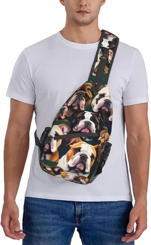 Miniatura 7 de Lindo Husky Print Sling Bag Crossbody Sling Mochila Viaje Senderismo Bolsas de Pecho para Mujeres Hombres
