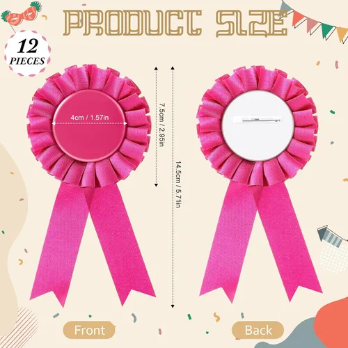 Miniatura 2 de Cinta de premio en blanco, 12 piezas, premio en el primer lugar, medalla de roseta, reconocimiento de victoria, cinta de participación para ROSA ROSA