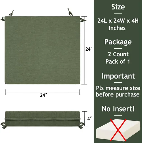 Miniatura 3 de Magpie Fabrics Juego de 2 fundas de cojín para patio (solo funda de repuesto, ¡sin relleno!), funda impermeable para silla de asiento profundo