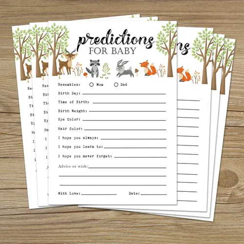 Miniatura 5 de Giftideaworkshop 25 tarjetas de consejos y predicciones para el juego de baby shower, tarjeta de mamá y papá para bebés de niña o niño, padres