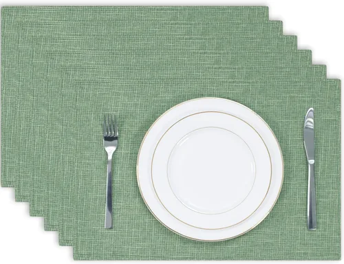 Miniatura 25 de Kevin Textile - Juego de 4 manteles individuales resistentes al calor, lavables, para fiestas, bufé, cenas, 13 x 19 pulgadas, color negro