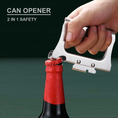 Miniatura 5 de Abrelatas manual de seguridad 2 en 1 (borde suave) y abrebotellas para artritis y manos débiles