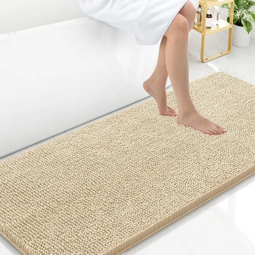 Miniatura 161 de Arotive Alfombras de baño de felpilla extrasuaves y absorbentes, de 24 x 16 pulgadas, lavables a máquina, parte trasera de goma antideslizante