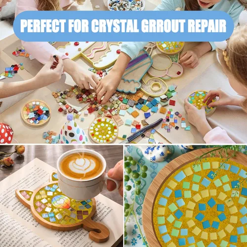 Miniatura 5 de Lechada de mosaico de cristal, herramientas de azulejos de mosaico, accesorios de azulejos de mosaico – Esencial para el empastado hecho a mano