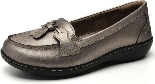 Miniatura 2 de Artisure Mocasines de cuero clásicos y cómodos para mujer, estilo casual, con borlas, bonitos zapatos de vestir para el trabajo, oficina, zapatos