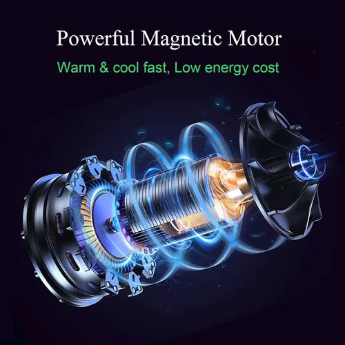 Miniatura 4 de Combo de calentador y ventilador sin aspas, ventilador de calentador de 1400 W y ventilador frío de 40 W, ventilador oscilante de 80°, uso durante