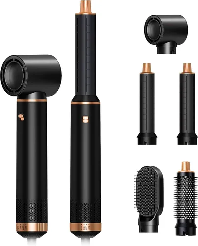 Juego de cepillos secadores de pelo 5 en 1, cepillo secador de pelo desmontable y estilizador de aire caliente, moldeador automático de aire,