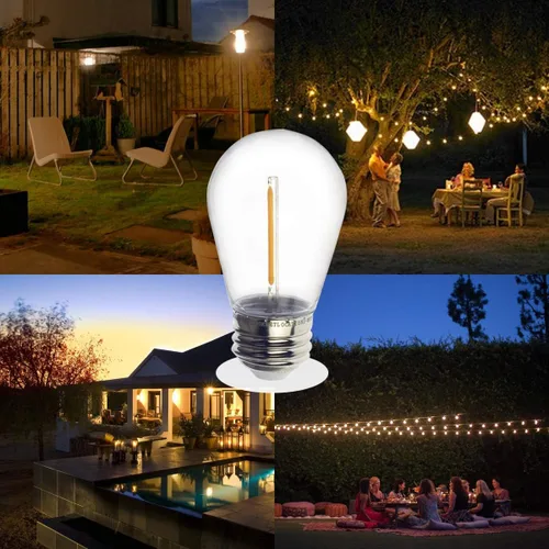 Miniatura 6 de Jslinter Bombillas LED S14 de 1 W, inastillables y resistentes al agua, 2200 K blanco cálido, equivalente a 11 W, base E26, reemplazo