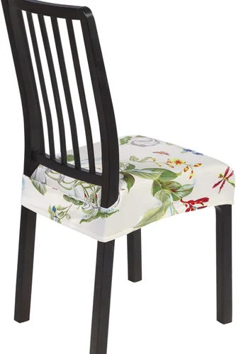 Miniatura 16 de SearchI Juego de 6 Fundas de Asiento para Sillas de Comedor Elásticas, Fundas de Asiento Suave Extraíbles y Lavables para Sillas de Comedor, Flor