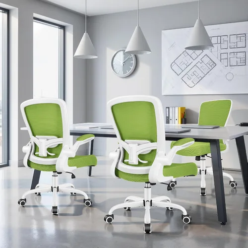 Miniatura 2 de FelixKing Silla de oficina, silla de escritorio ergonómica, sillas de malla transpirable, respaldo alto, soporte lumbar ajustable, reposabrazos Verde