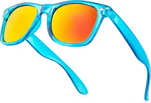 Retro Rewind lentes de sol con montura translúcida, coloridos, tipo neón, de los años 80, espejados, para hombres y mujeres