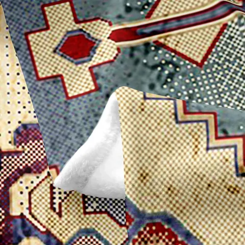 Miniatura 3 de Erosebridal Manta Bohemia de Tiro 40x50 Pulgadas, Retro Azul Amarillo Degradado Rojo Floral Bohemio Tribal de Vellón, Vintage Antiguo Enrejado