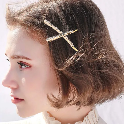 Miniatura 5 de 12 pinzas para el pelo de novia con diamantes de imitación, horquillas de aleación de diamantes de imitación, pinzas de pelo de cristal, pasador