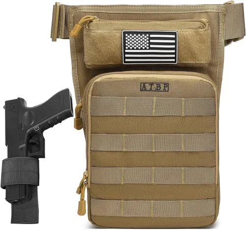 Bolsa táctica de motocicleta para muslo, pierna caída, con funda para pistola de fuego para armas de fuego, para hombres, caza, campo de tiro, 3