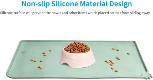 Miniatura 2 de AUDWUD - Tapete de silicona impermeable para alimentación de mascotas, antideslizante, tapete para tazón de perros para comida y agua Lake
