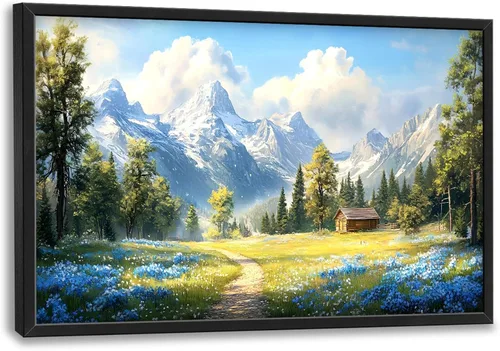 Miniatura 41 de Cuadros Grandes Enmarcados Arte de Pared para Sala de Estar, Lobos del Bosque Decoración de Pared de Gran Tamaño Lobo Animal Impresión en Lienzo