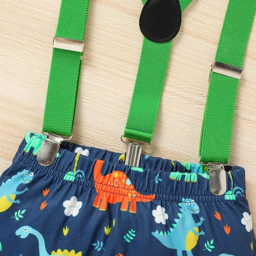 Miniatura 6 de Viworld Conjunto de ropa de manga corta con tirantes ajustables en Y para bebé, para el primer cumpleaños