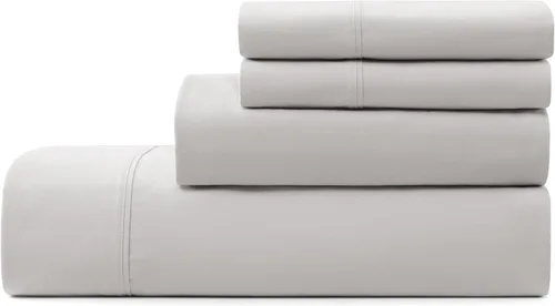 Miniatura 10 de UGG Juego de sábanas refrescantes de lujo de 4 piezas para cama King, con bolsillos profundos, ropa de cama prémium con 2 fundas de almohada, Blanco