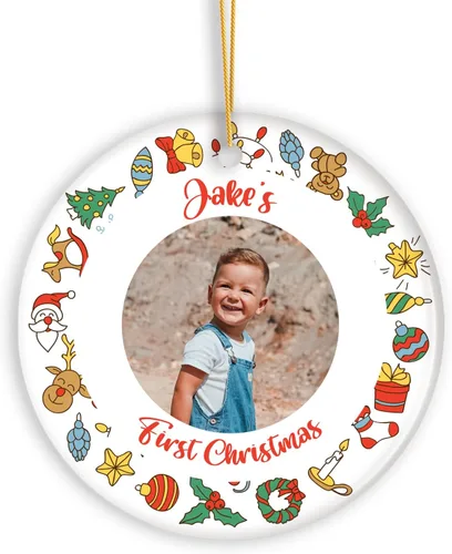 Miniatura 21 de Adornos de Navidad personalizados con foto, adorno de recuerdo personalizado con nombre de bebé, nuevo regalo de bebé, recuerdo de bebé