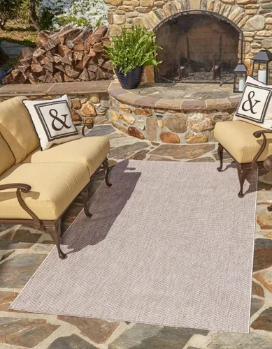 Miniatura 29 de Unique Loom Collection Alfombra de Área Plana Casual de Transición Sólida Jaspeada para Interiores/Exteriores (Pasillo 2' x 6' 1", Azul/Azul Marino)