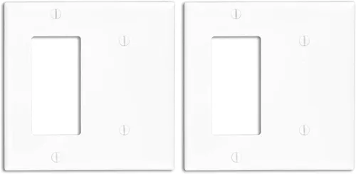 Miniatura 7 de Leviton Decora/ICFT - Placa de pared para combinación de dispositivos de 2 unidades, 1 blanco, tamaño estándar, 80708