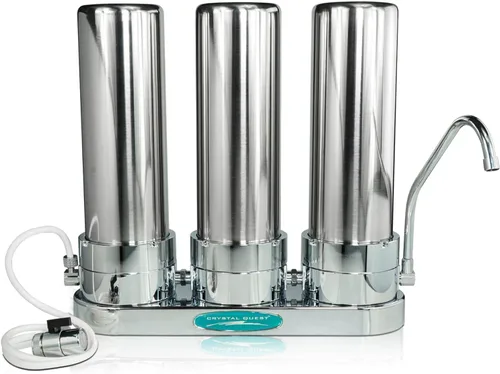 Miniatura 8 de Crystal Quest Sistema de filtro de agua de encimera de fluoruro único Blanco