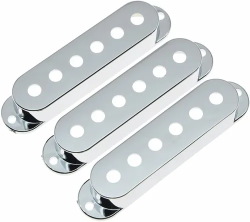 Miniatura 2 de Dopro 50/50/1.969 in cromo plástico ST Strat Guitarra Pickup Covers 3 Single Coil Pickup Cover para Stratocaster