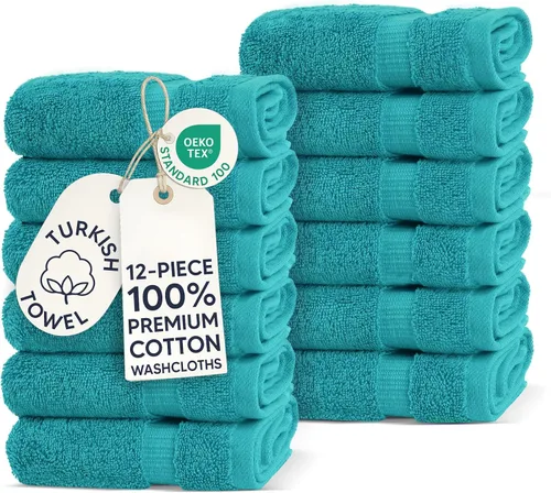 Miniatura 139 de Chakir Turkish Linens - Toallas turcas de 100% algodón, suaves y absorbentes (4 paños, color gris)