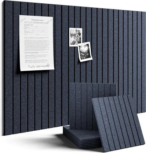 Miniatura 45 de Tablero de anuncios de fieltro grande de 36 x 24 pulgadas, alternativa al tablero de corcho – Paquete de 6 con 40 pestañas adhesivas extraíbles