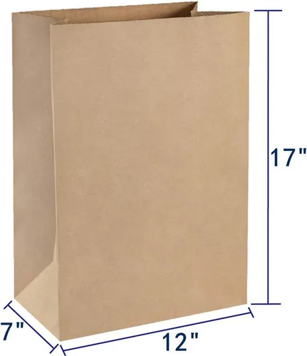 Miniatura 6 de BagDream Bolsas de comestibles de 12 x 7 x 17 pulgadas, 100 bolsas de papel kraft marrón resistente, bolsas de papel reciclable duraderas