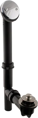 Miniatura 16 de Westbrass 597144-62 Conjunto de desbordamiento y desbordamiento tubular de polietileno de 14 pulgadas con placa frontal de 2 agujeros y tapón