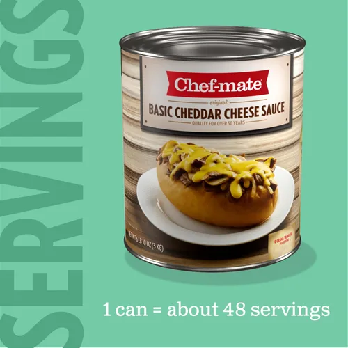 Miniatura 4 de Chef-mate Salsa básica de queso cheddar, comida enlatada para macarrones con queso, 6 libras 10 onzas (#10 lata a granel)