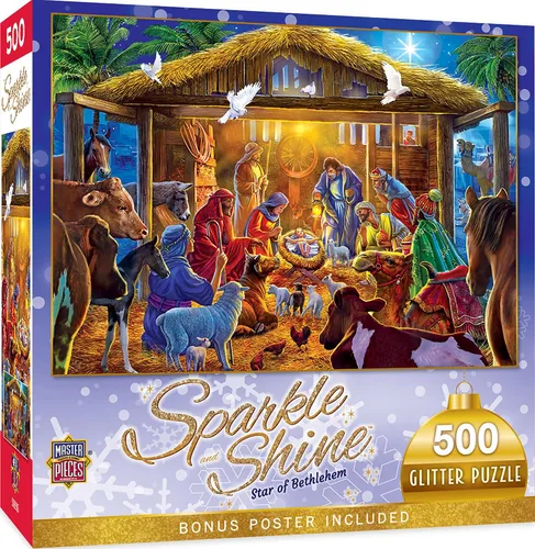 Miniatura 8 de MasterPieces Rompecabezas de 500 piezas con purpurina - Santa's Depot - 15 x 21 pulgadas