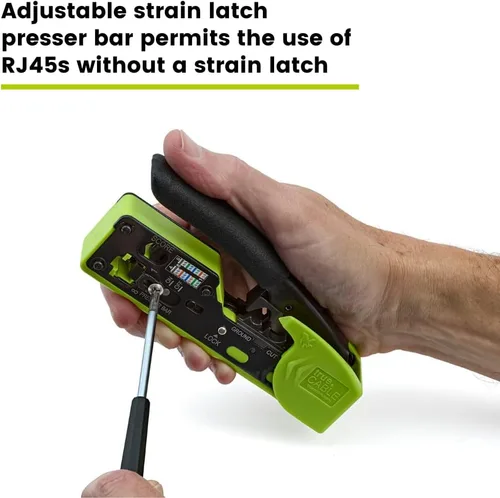 Miniatura 12 de trueCABLE - Herramienta de crimpado para paso a través de RJ45, crimpadora Ethernet todo en uno, cortador, pelacarga, funciona con conectores