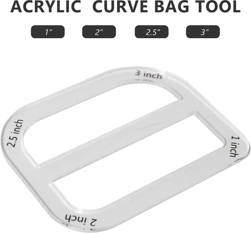 Miniatura 7 de UPTTHOW Juego de 3 plantillas para hacer bolsas cuadradas para principiantes, juego de herramientas de costura de acrílico transparente con bolsa