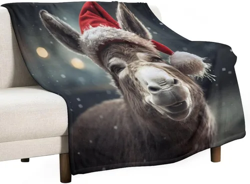 Miniatura 49 de Manta cálida de Navidad Folk Botanicals de microforro polar ultrasuave y cálida, acogedora manta ligera, manta rústica de vacaciones de 30 x 40