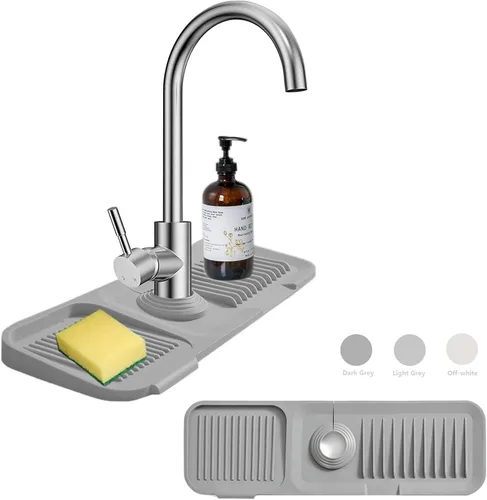 Miniatura 9 de Protector contra salpicaduras de silicona para fregadero de cocina, bandeja colectora de goteo, protector de fregadero para fregadero de cocina