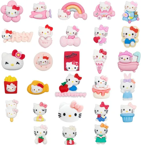 28 dijes de resina 2.5D para zapatos, lindos dibujos animados Kawaii animal rosa, decoración de zapatos para niñas y mujeres, regalos de fiesta