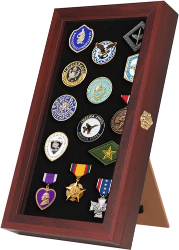Miniatura 10 de Verani Vitrina de pines - Colección de 12 x 18 pulgadas con puerta de vidrio templado para medallas, etiquetas, joyas, regalos, cintas