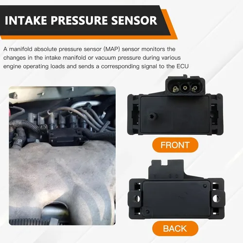 Miniatura 5 de 12569240 Sensor de presión absoluta del colector de mapas para Pontiac Firebird 1984-2002, reemplaza a 1580380, 16017460, 16137039, 16158055