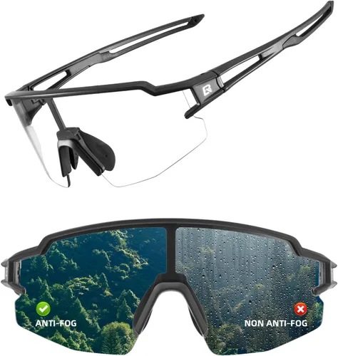 Miniatura 14 de ROCKBROS Gafas de sol deportivas fotocromáticas para hombres y mujeres, protección UV para ciclismo Negro rojo