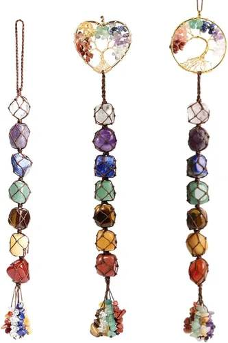 Miniatura 19 de Anjiucc Árbol de la vida de cristal curativo de 7 chakras para colgar en la pared, decoración de interiores, decoración de ventanas, meditación