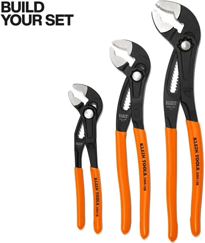 Miniatura 5 de Klein Tools D5057B Alicates ajustables de 7 pulgadas, alicates de bomba Klaw de ajuste rápido, diseño compacto con mordaza en V y dientes