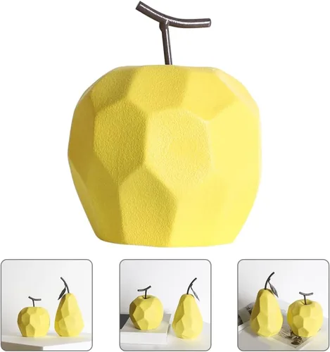 Miniatura 2 de BESPORTBLE Figuras de frutas de cerámica Escultura geométrica de manzana Escultura de cerámica Fruta de cerámica para el hogar Pantalla de cerámica
