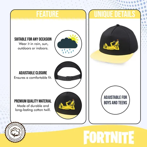 Miniatura 2 de FORTNITE Gorra de béisbol para niños, sombrero de calidad para niños y gorra ajustada, gorra de béisbol de ala plana con diseño elegante